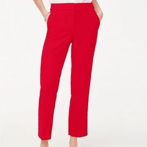 J Crew women’s red colored ankle cropped bi-stretch dress pants size 2